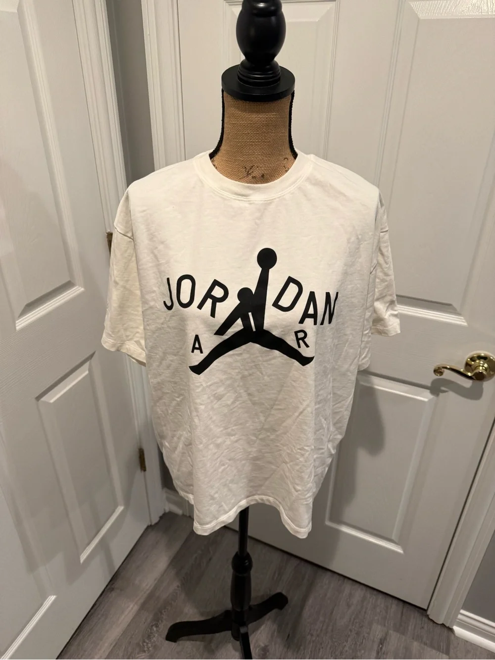Jordan White Tee with Black Jumpman Graphic